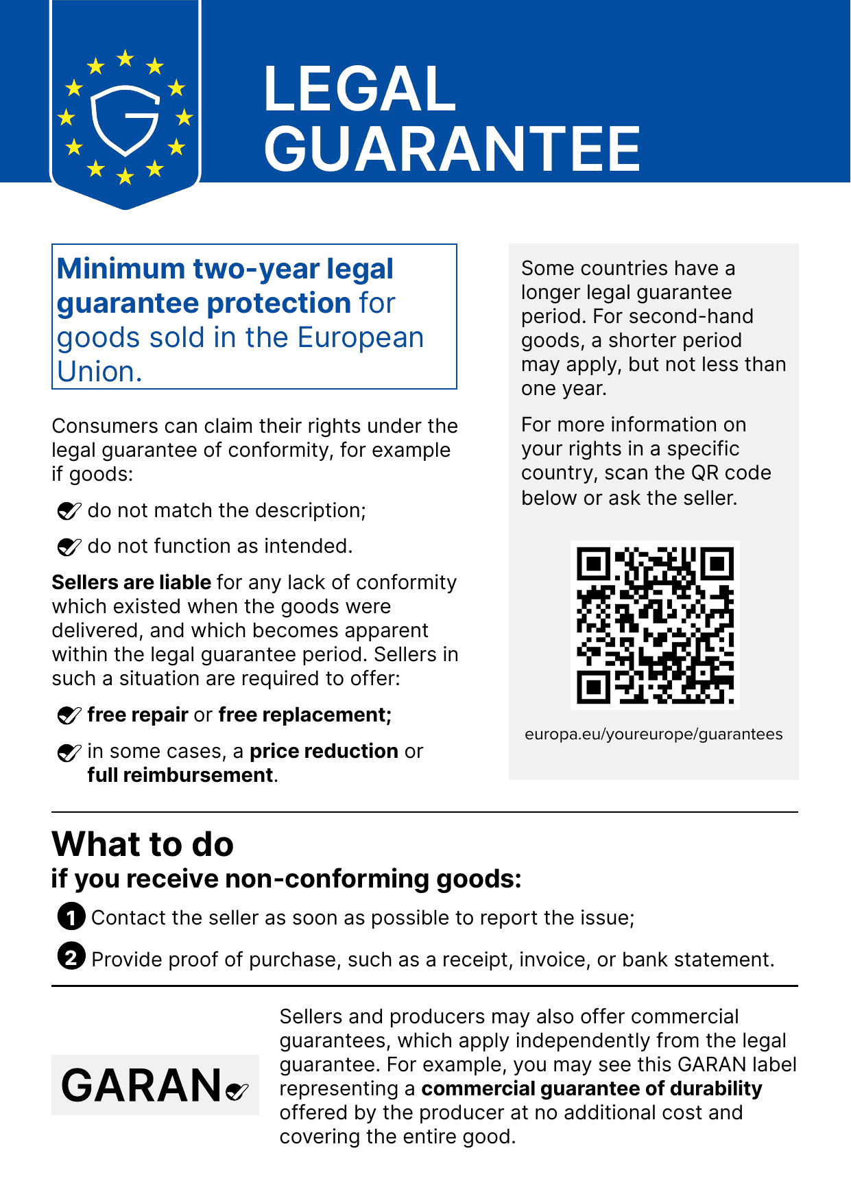 Legal guarantee